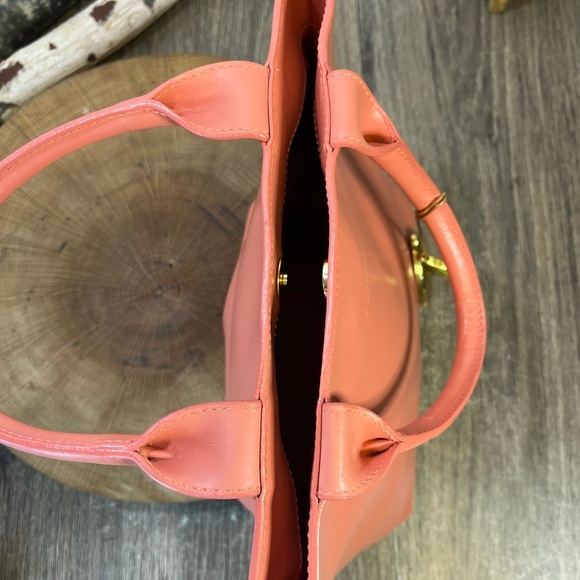 Furla | Pink Leather mini Tote Bag W 8 1/2,   H 9. Any other questions? - Picture 12 of 16